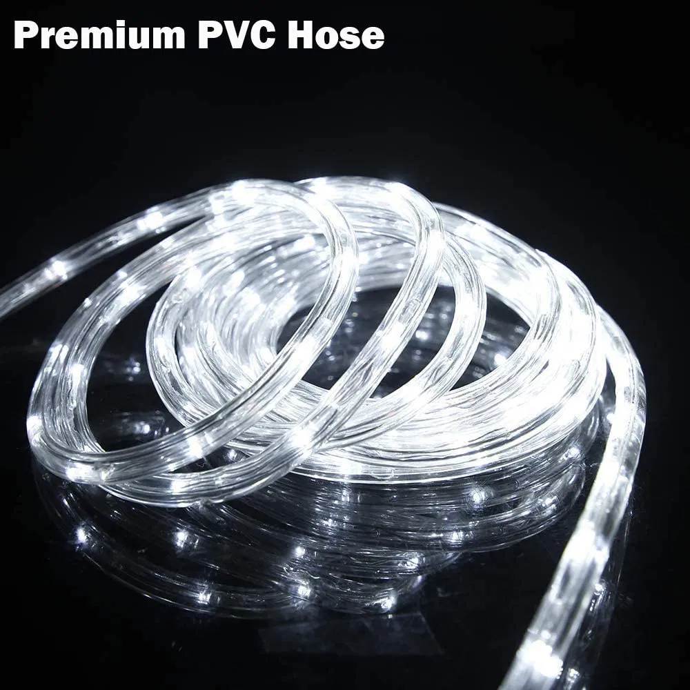 7m/12m/22m Solar Powered Rope Tube Fairy String Light Outdoor Xmas Garden Christmas Party Tree Flexible Strip Lighting Decor