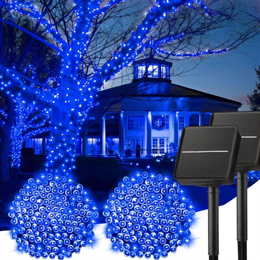 Solar Powered Fairy String Lights, Cold White LED Lights with Auto on/off for Patio, Porch