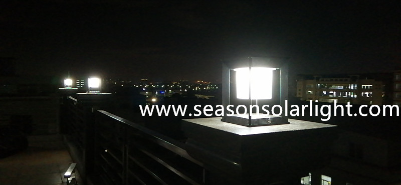 Remote Control LED Lighting Garden Main Gate Pillar Light Outdoor Solar Lighting Lamp with LED Lamp