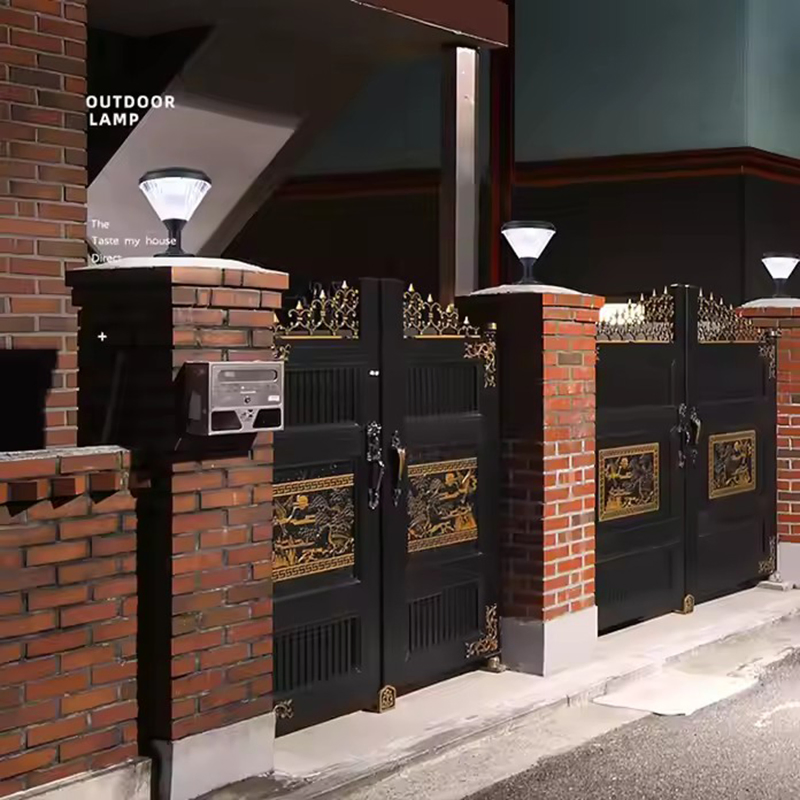 Modern Front Pillar Solar Gate Light Solar LED Pillar Light Outdoor Garden Light Waterproof Design