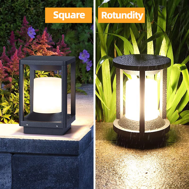 Wholesale Waterproof Gate Pillar Lights Outdoor European Simple Design Outdoor Pillar Gate Light Waterproof Courtyard LED Solar Garden Light