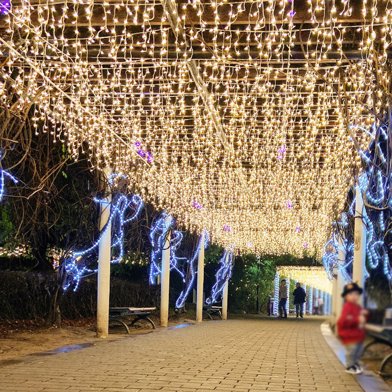 Solar/Plug Garden Decoration Festival Christmas Diwali LED Curtain Lights Icicle Fairy String Light