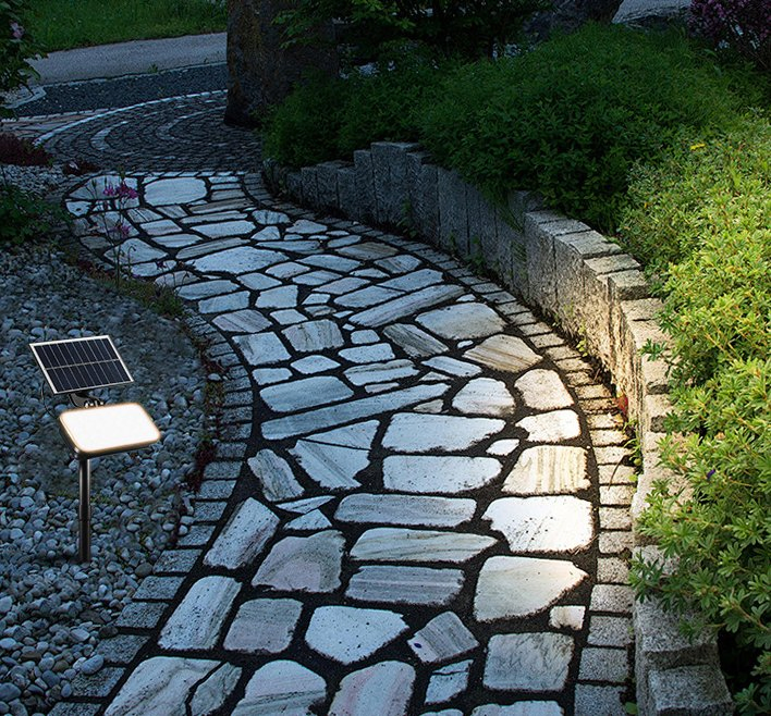 Portable ABS Rechargeable Light IP65 Garden Solar Motion Sensor Light Outdoor Solar Spot Spike Light with LED Lighting Lamp