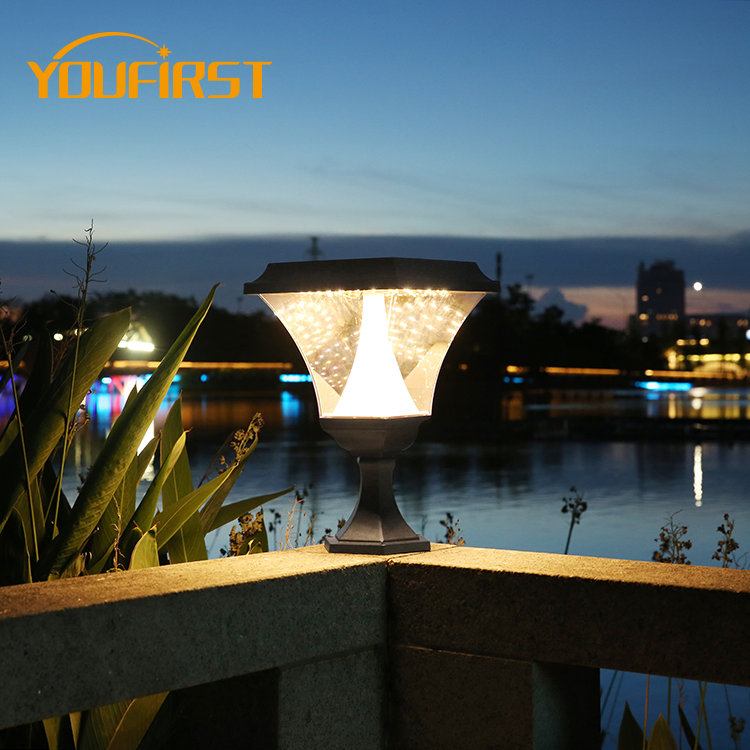 Night Working Gate Outside Post Bollard Walkway IP65 Solar Garden Pillar Light