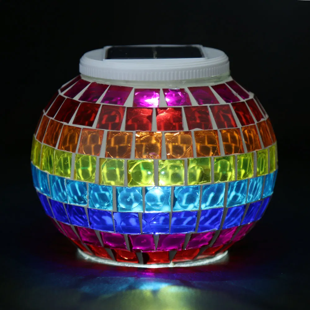 2019 New Multicolorful Ground Wall Solar Round Colorful Decoration Lantern Lamp Light