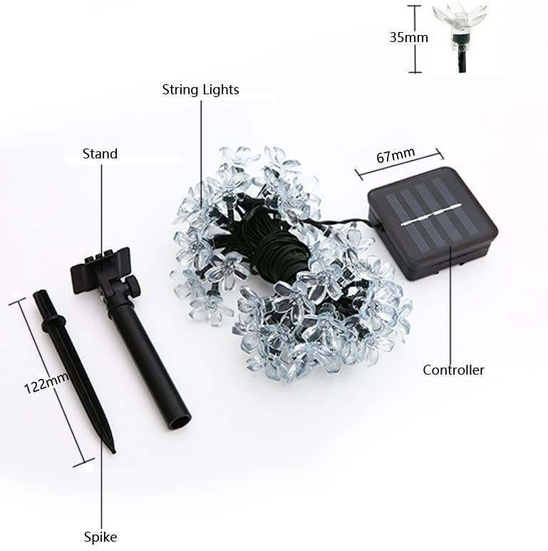 LED Solar String Lights Fairy Blossom Flower Outdoor Christmas Garden Decor Esg18076