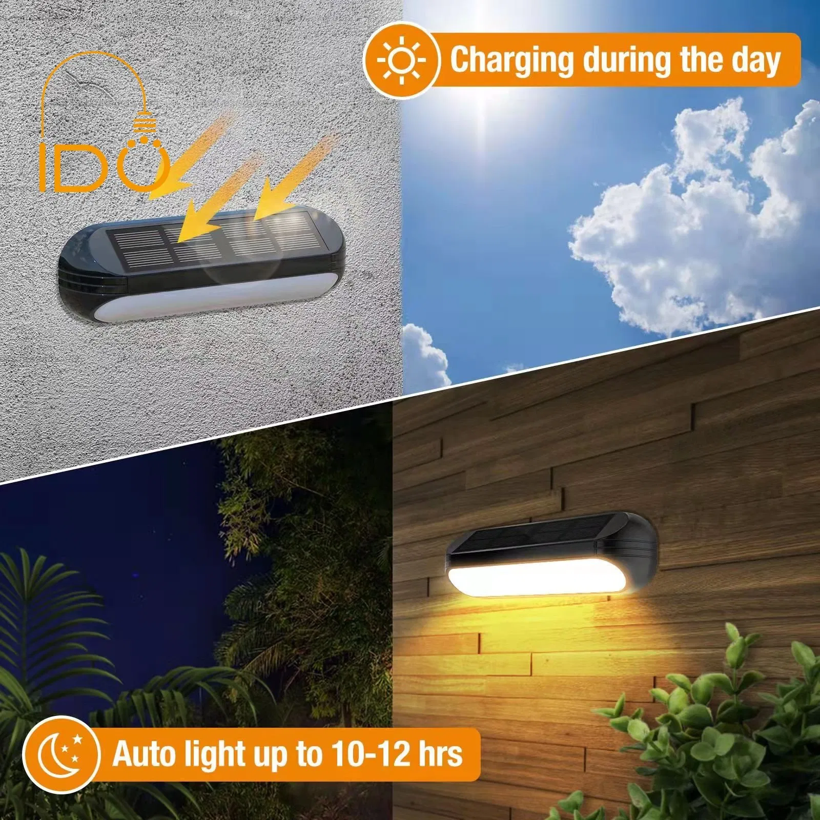 Solar Wall Light IP65, Motion Sensor Neutral White Outdoor Security Lamp