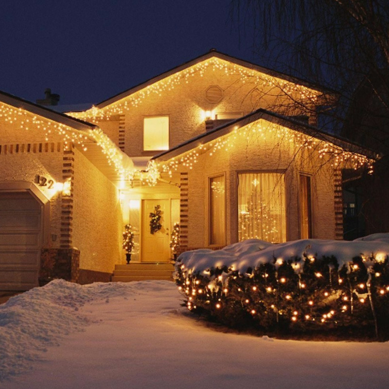 Solar/Plug Garden Decoration Festival Christmas Diwali LED Curtain Lights Icicle Fairy String Light