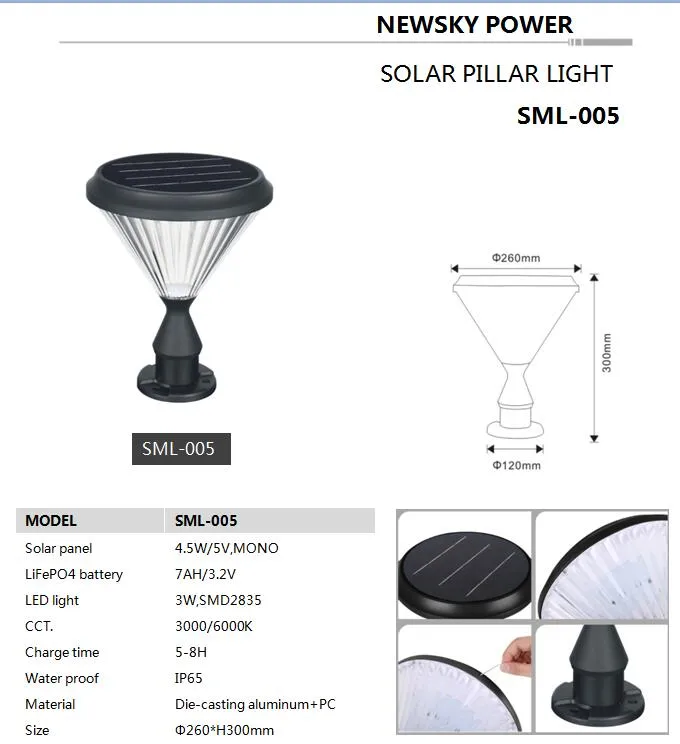 Solar Garden Pillar Light 1
