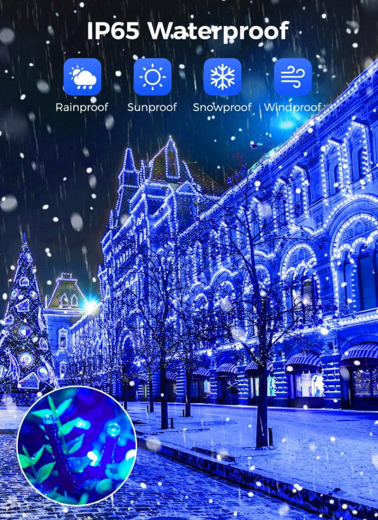 Solar Powered Fairy String Lights, Cold White LED Lights with Auto on/off for Patio, Porch