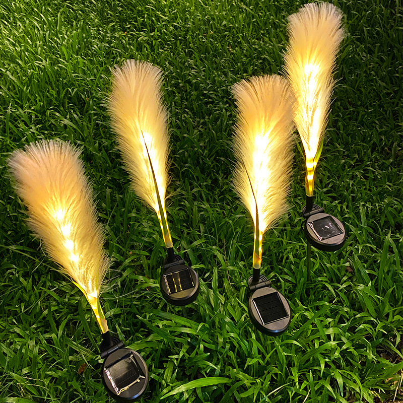 Solar Garden Flower Fibber Firefly Decoration Lamp Waterproof Outdoor Solar Ground Light