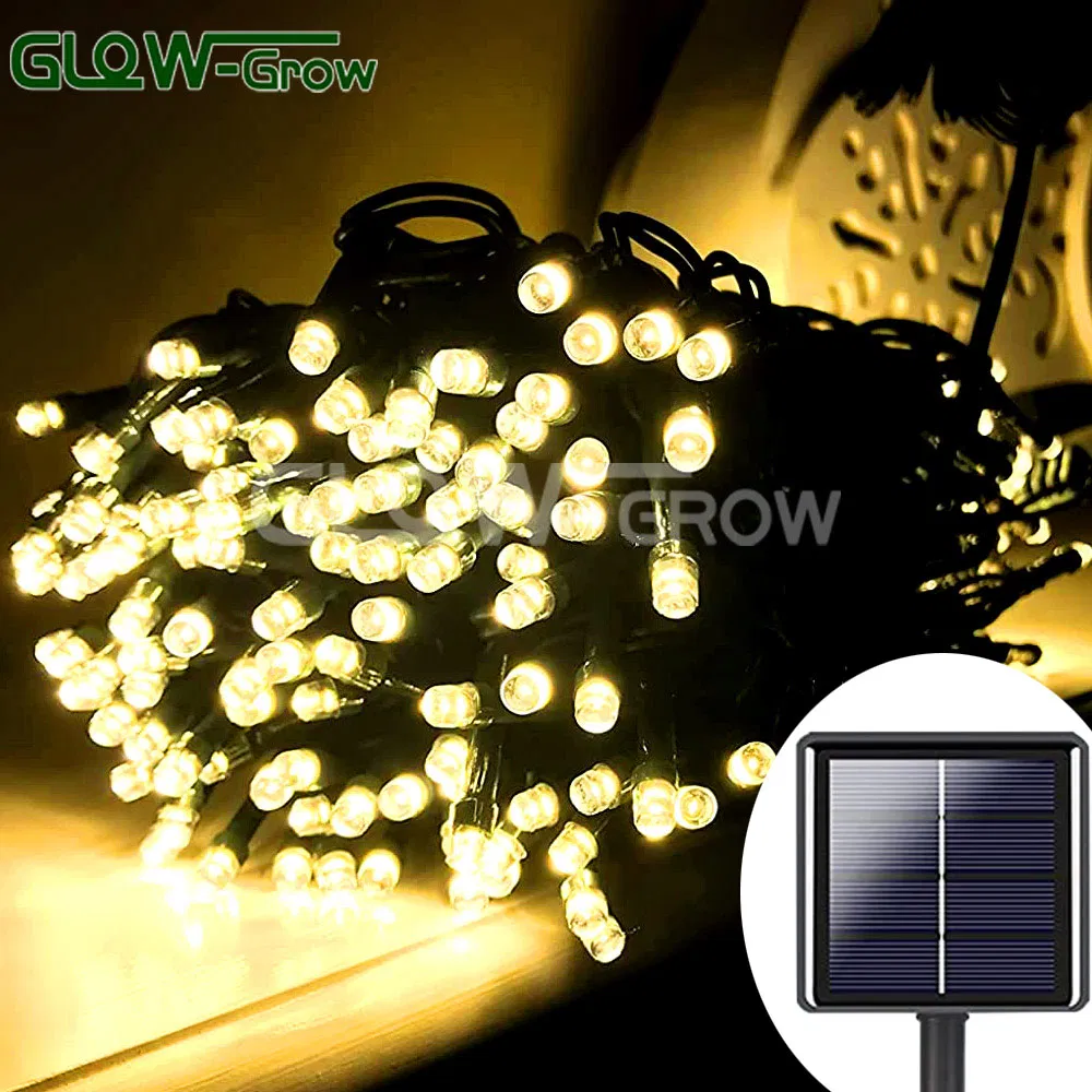 Warm White PVC Cable 100LEDs Christmas String Light Outdoor Solar Wedding Fairy Light for Home Xmas Party Garden Decoration