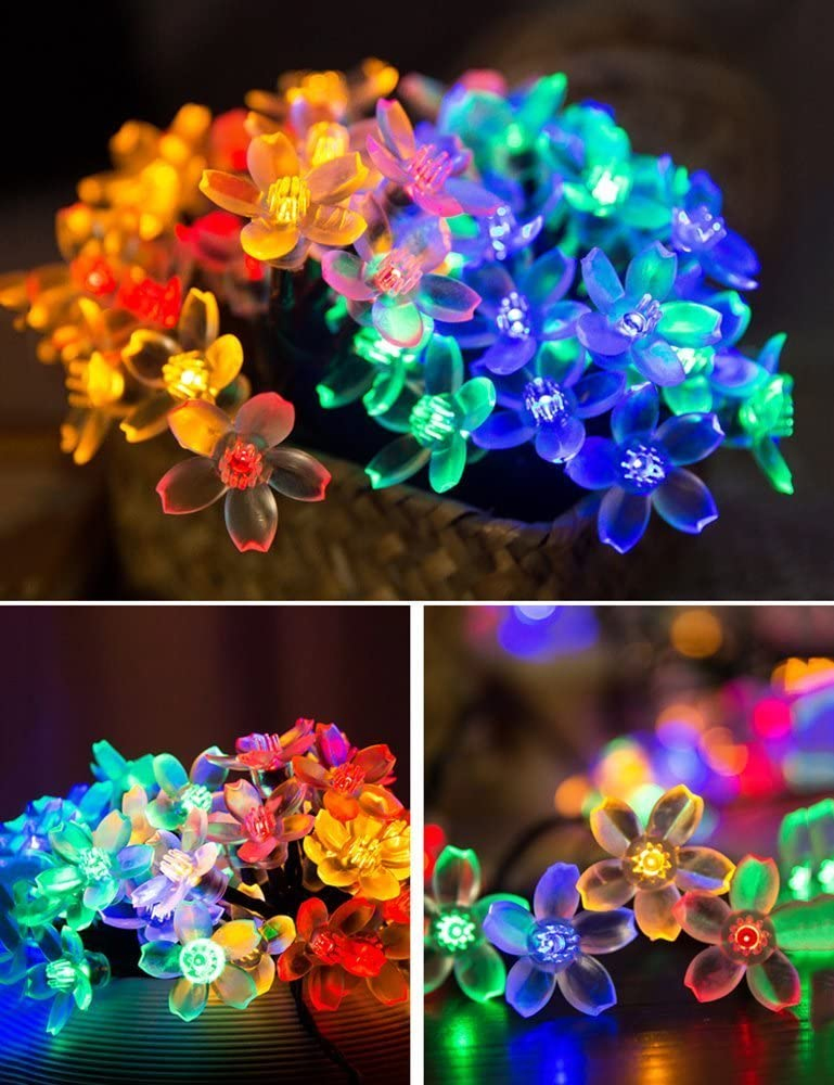 LED Solar String Lights Fairy Blossom Flower Outdoor Christmas Garden Decor Esg18076