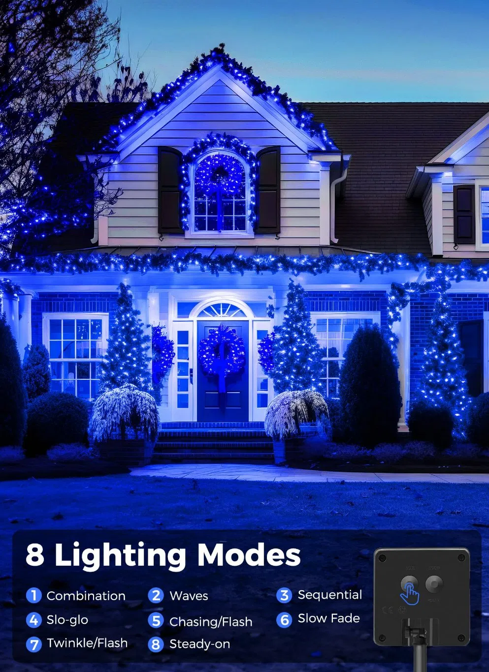 Solar Powered Fairy String Lights, Cold White LED Lights with Auto on/off for Patio, Porch