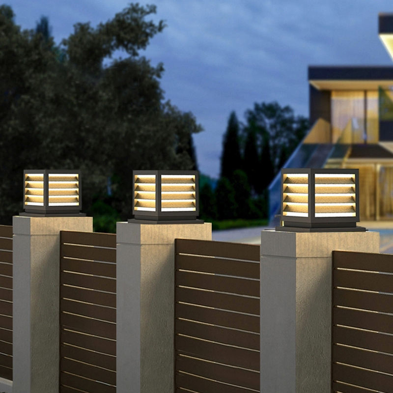 Modern LED Solar Power Main Gate Light for Home Garden Outdoor Waterproof Pillar Wall Post Light