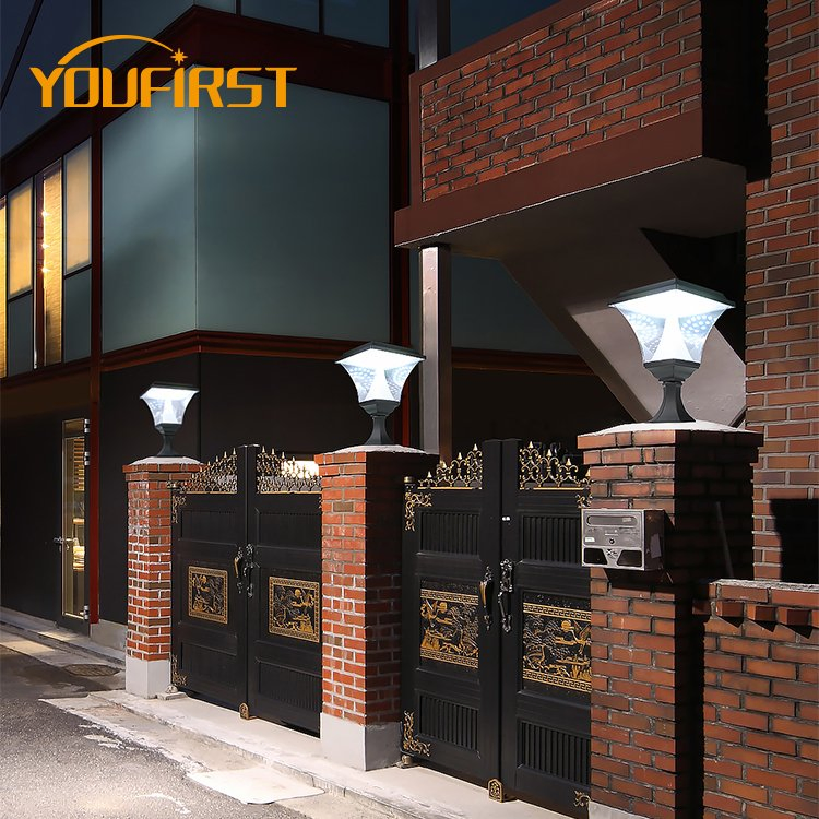 Night Working Gate Outside Post Bollard Walkway IP65 Solar Garden Pillar Light