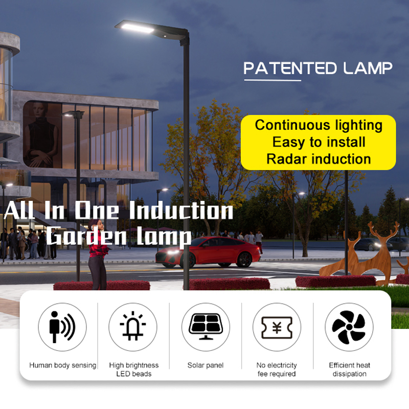 IP65 Waterproof Bollard Light ABS/PC Alloy 100W Integrated All in One Solar LED Outdoor Lighting