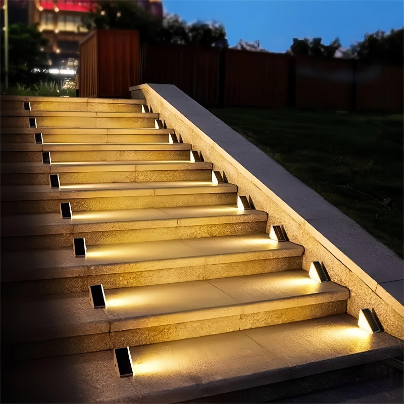Durable Solar-Powered Under Step Light for Pathway Illumination