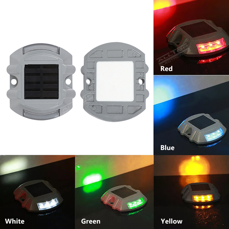 Solar Highway Spike Lights Deck Ground Marker Waterproof Outdoor Warning Step Lights