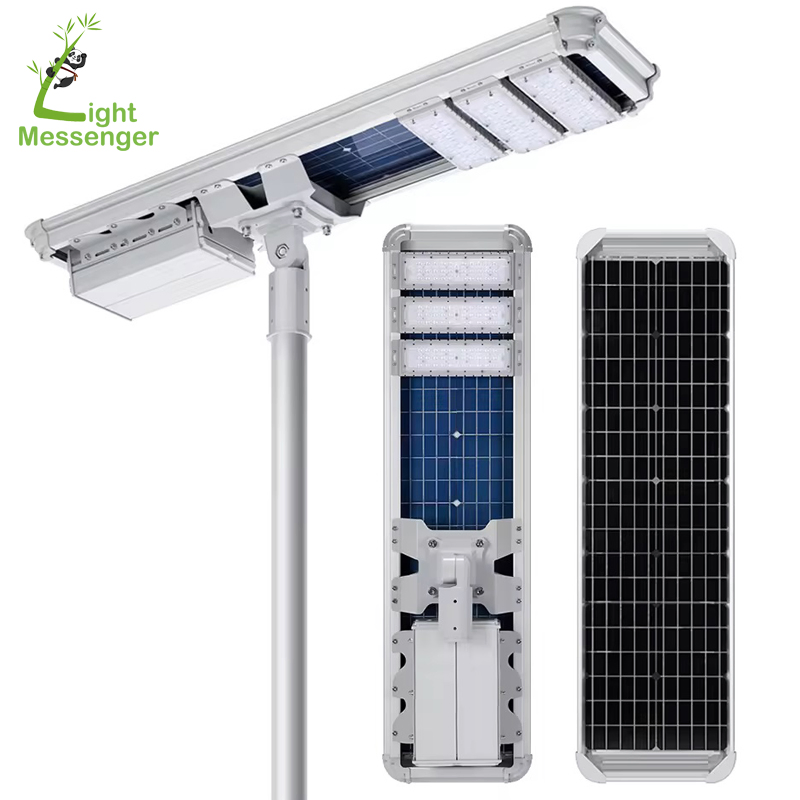 Light Messenger Factory Quality Outdoor All in One Solar Garden Light Top Post High Actual Powered 40W IP65 LED Street Solar Lamp