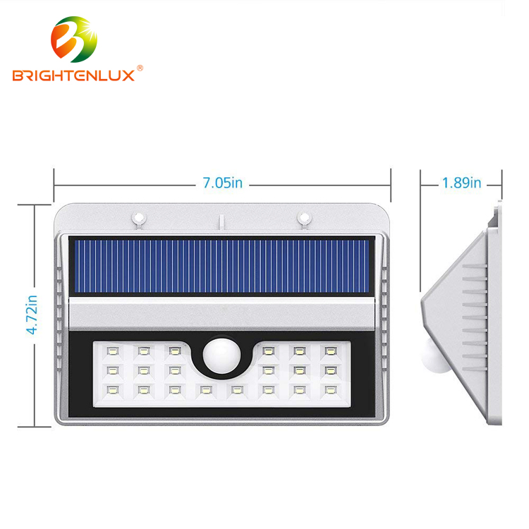Brightenlux 1000 Lumen Wedge 8 LED Outdoor Security Motion Solar Sensor Wall Light