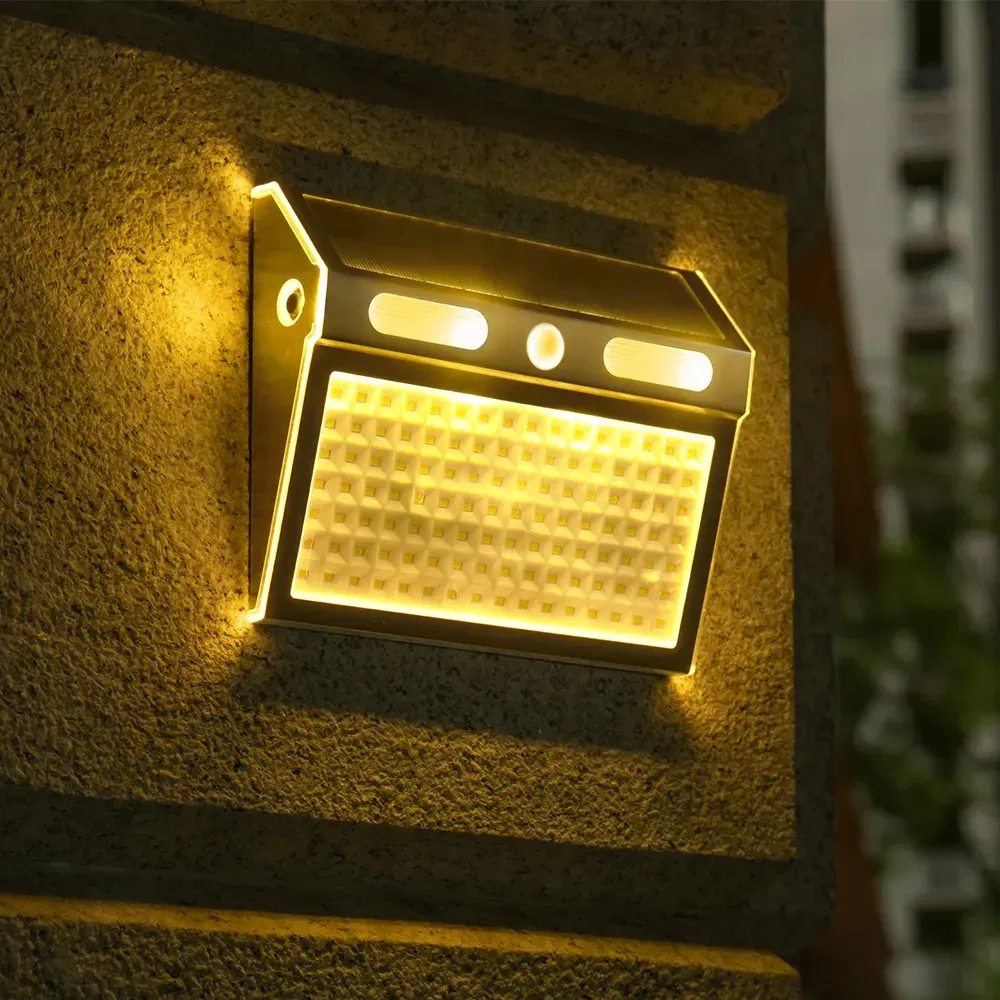 Wireless Outdoor Security Motion Sensor Wall Mounted Waterproof Solar LED Garden Yard Decorative Light