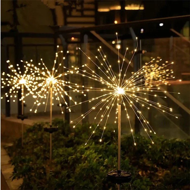 String Fairy Light Outdoor Solar Firework Light Waterproof Flash Light for Lawn Garden Patio Christmas Holiday Decoration