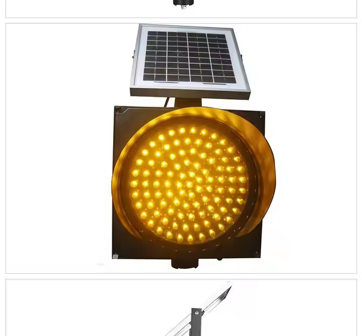 170 LED Yellow Flashing Light Solar Amber LED Traffic Warning Signal Light
