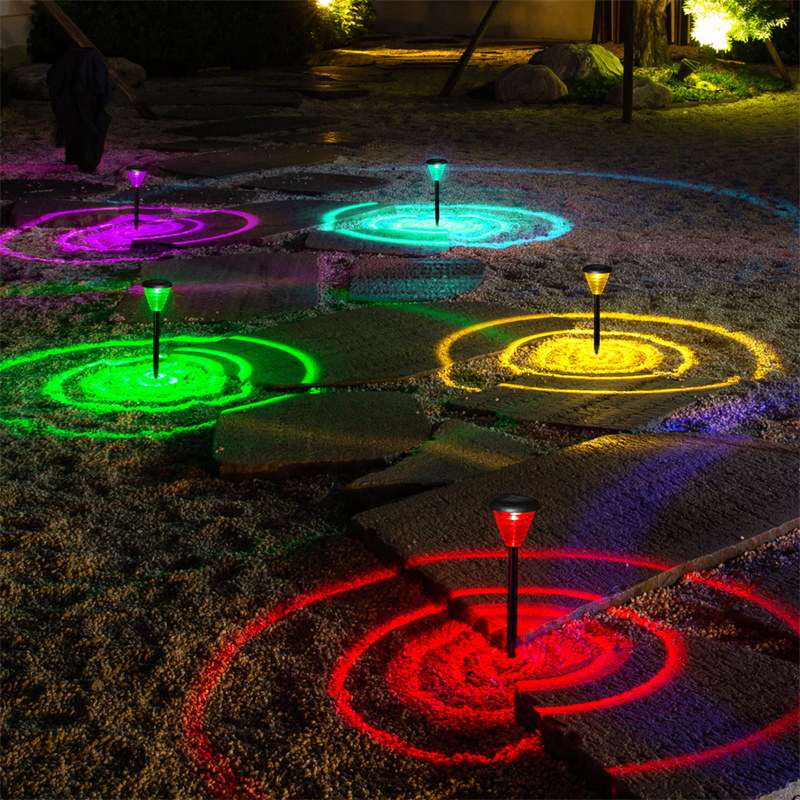 Quality Outdoor Lighting RGB 1.5W Colorful Ground Plug Light Park Pathy Yard Lawn Lamp LED Decoration Waterproof Lanscape Solar Garden Lights