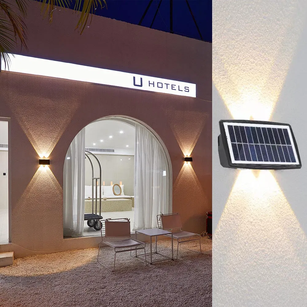 Waterproof Nordic Style Deck Step Wall Lighting Exterior Solar up Down Light