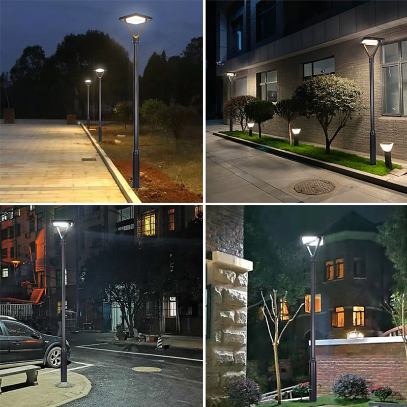Aluminum Lights Solar Garden Light Outdoor Landscape Waterproof IP65 Pole Lamp Park Post Top Outdoor LED Garden Light