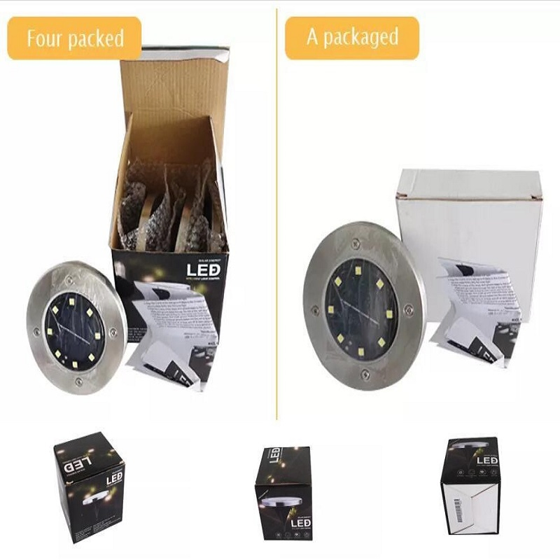 China Factory Steel Stake Waterproof Luce Giardino Patio Ground Street Garden Wall Solar LED Outdoor Buried Lights