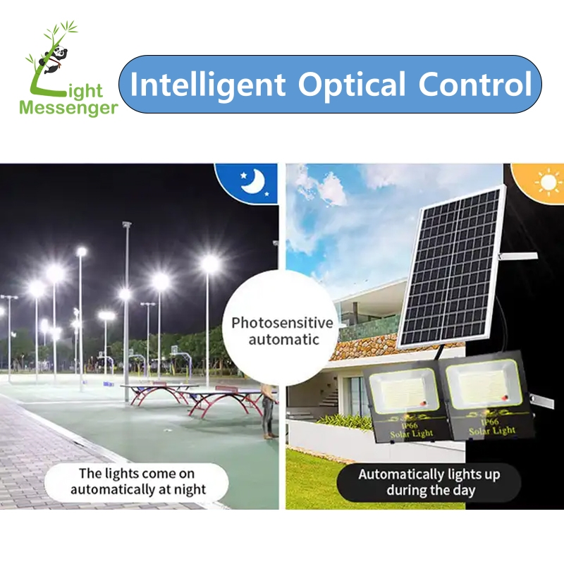 Light Messenger Hot Sale Motion Sensor Security Solar 100W 200W Flood Lights Outdoor Parking Lot Garden Courtyard Court Waterproof IP65 LED Lighting for Garden