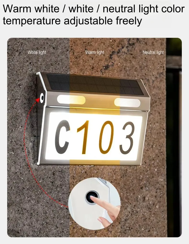 Solar House Number Light 2