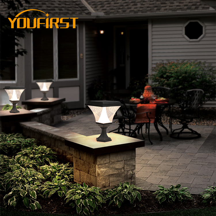 Night Working Gate Outside Post Bollard Walkway IP65 Solar Garden Pillar Light