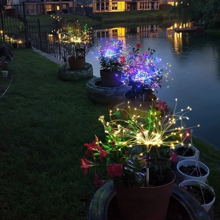 String Fairy Light Outdoor Solar Firework Light Waterproof Flash Light for Lawn Garden Patio Christmas Holiday Decoration