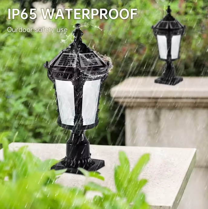 IP65 Waterproof Aluminum Modern Landscape Outdoor Main Gate Pillar LED Solar Power Garden Light