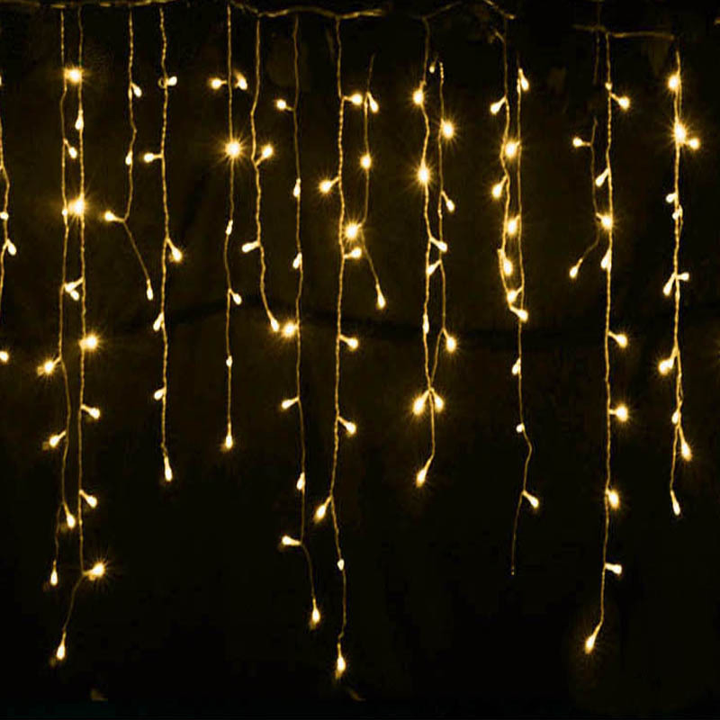 Solar/Plug Garden Decoration Festival Christmas Diwali LED Curtain Lights Icicle Fairy String Light