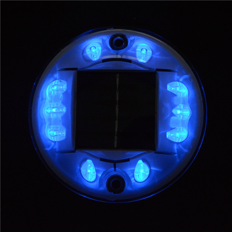 10 LED Round Solar Road Stud Raised Flashing Cat Eye Blinking Pavement Marker Deck Dock Step Floor Light for Road