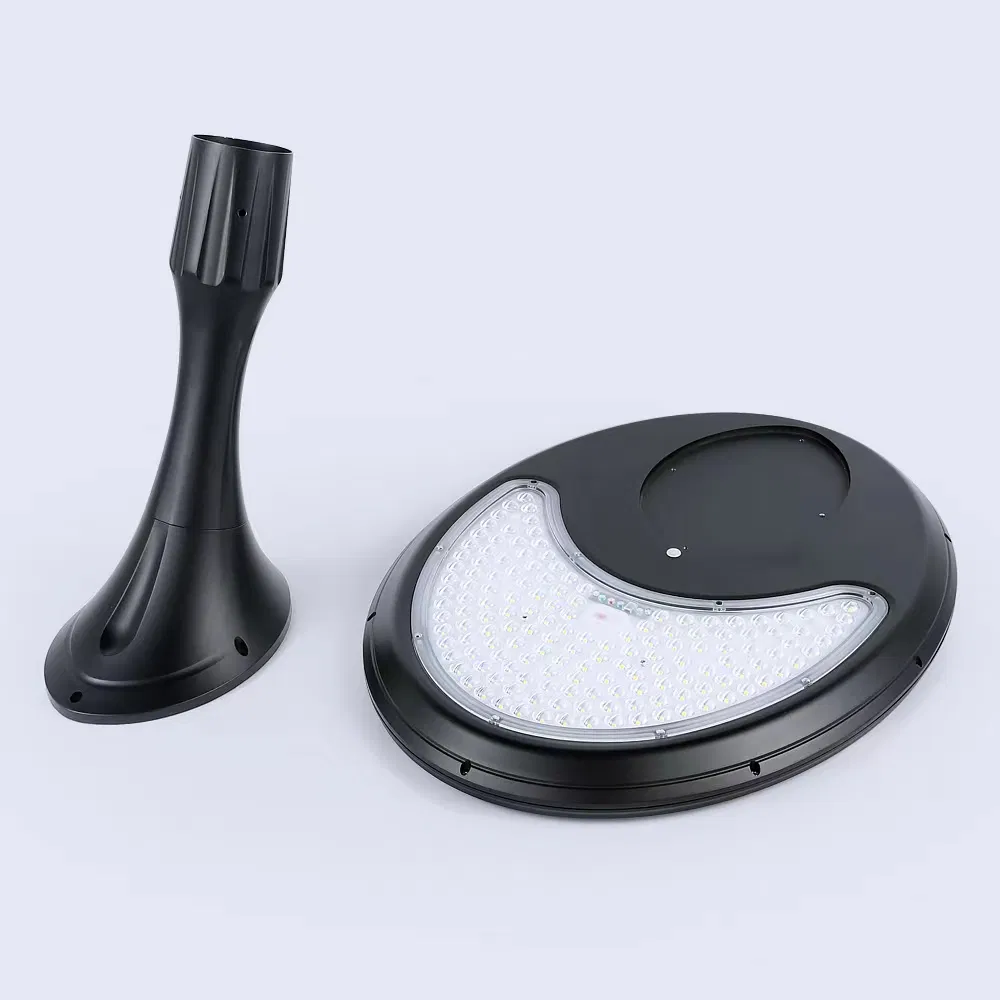 High Power LED Lighting Fixture Outdoor 3--6m Pole Yard Top Post Solar Garden Light with Solar Panel System