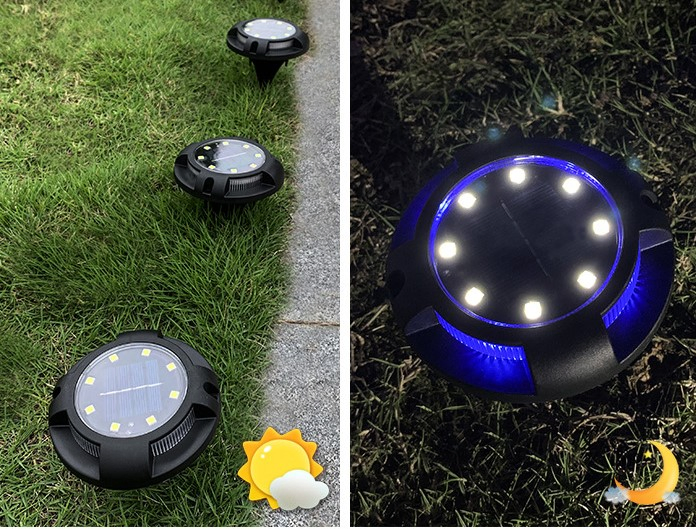 Solar Powered LED Ground Plug Light Garden Spike for Lawn Yard