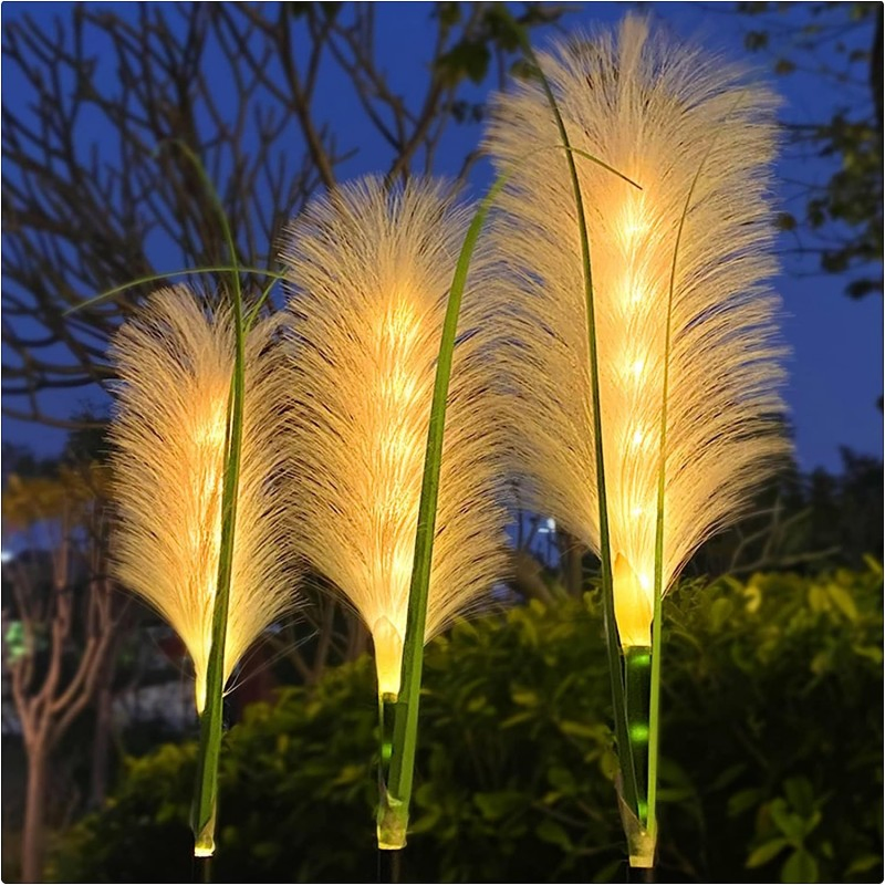 Solar Garden Flower Fibber Firefly Decoration Lamp Waterproof Outdoor Solar Ground Light