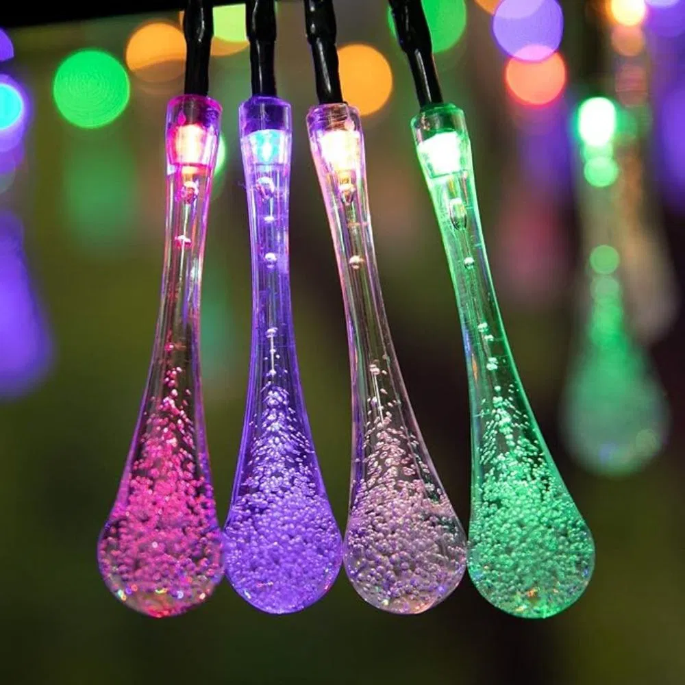 Solar Strings Lights, LED Water Drop Solar Fairy Lights Waterproof Ci24846
