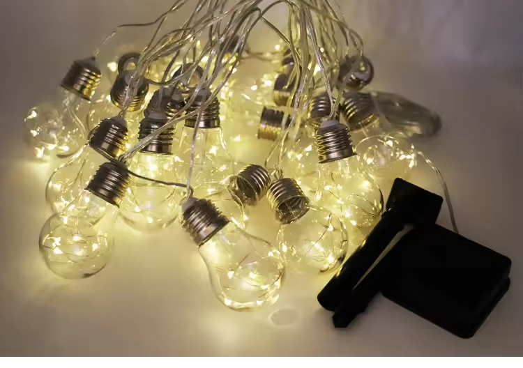 Solar Powered Bulb String Light Indoor Outdoor Fairy Lights for Garden, Home, Wedding, Patio
