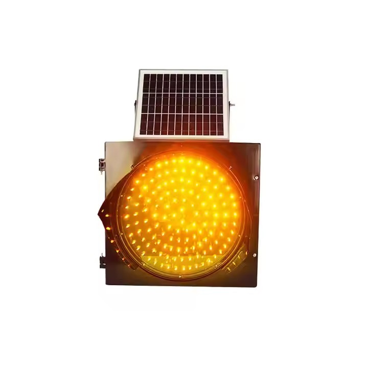 170 LED Yellow Flashing Light Solar Amber LED Traffic Warning Signal Light