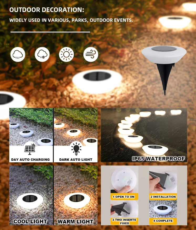 Garden Waterproof Landscape LED Solar Outdoor Spike Light