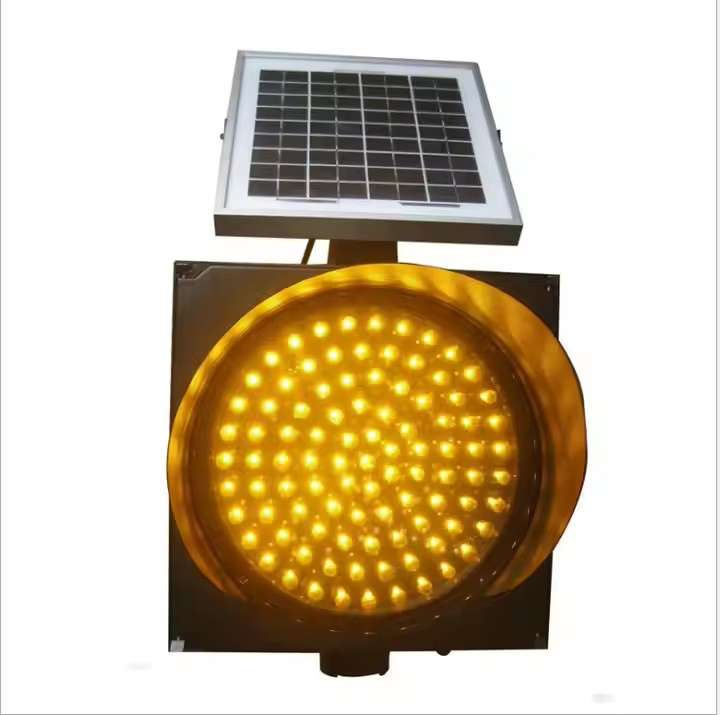 170 LED Yellow Flashing Light Solar Amber LED Traffic Warning Signal Light