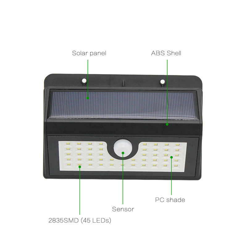 Brightenlux Super Power Motion Solar Sensor Energy Wall 45LED Lights for Patio Deck Yard Garden