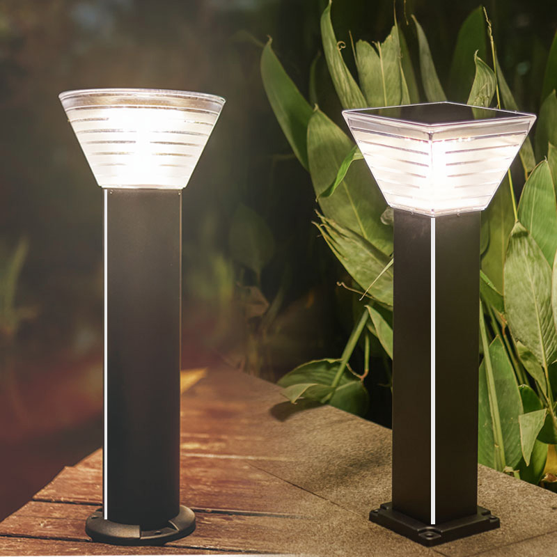 5-12W Waterproof Garden Lawn Solar Light Square Short LED Bollard Garden Lawn Lights Street Light Sensing