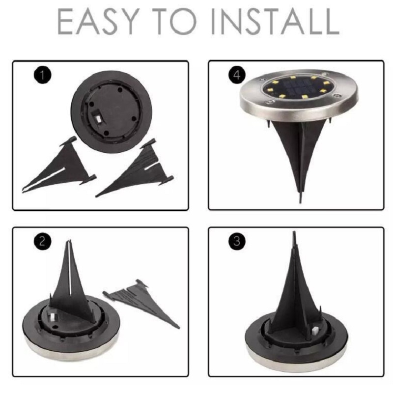 China Factory Steel Stake Waterproof Luce Giardino Patio Ground Street Garden Wall Solar LED Outdoor Buried Lights